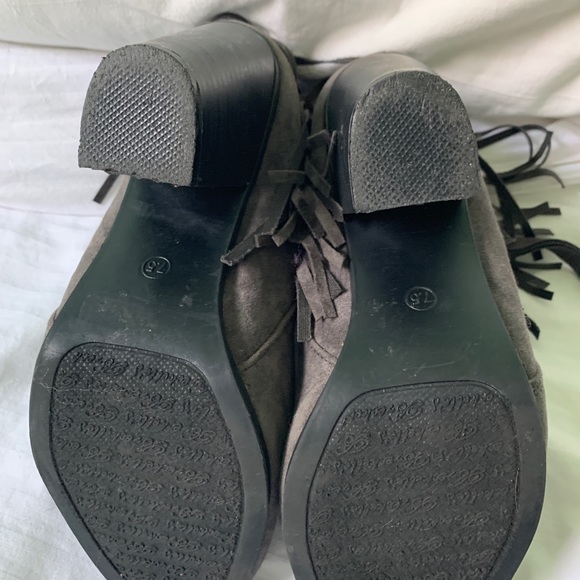 Gray fringe ankle boots - Picture 4 of 6